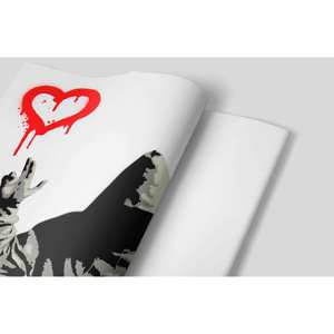 Impression sur toile Banksy Love or Dollar Graffiti : Décoration murale moderne d'art urbain, AFFICHE Roulée - Product Image 1