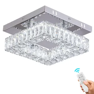 Lampadario di cristallo dimmerabile plafoniera a LED con montaggio a filo remoto piccolo lampadario per corridoio Foyer cucina scala armadio