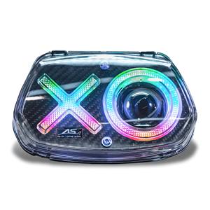 Phare de moto LED blanc en carbone avec vis en titane Sprint 50 150 OX – Alternative de modernisation/amélioration pour modèles de scooters - Product Image 1