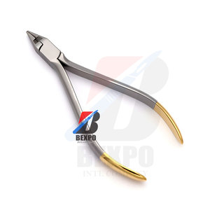 <b>Light</b> <b>Wire</b> Pliers With Cutter & Groove TC Half Gold Orthodontics Dental Surgical Instruments - Product Image 1