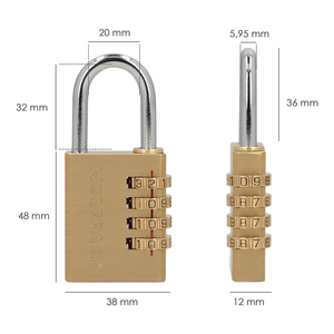 Lucchetto a combinazione in ottone da 40 mm. 4 cifre - Product Image 2