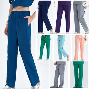 Ensemble d'uniformes médicaux personnalisables en toile pour hôpital, pantalon droit avec services de détection d'aiguilles et de personnalisation, unisexe - Product Image 1