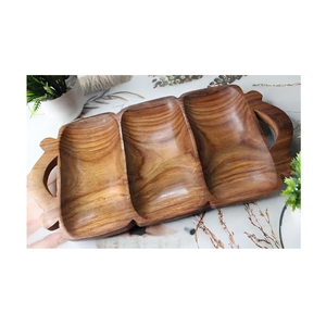 Plateau en bois pour service de petit déjeuner affichage à domicile ou cadeau Style rustique pour table cuisine ou station de café utilisation - Product Image 5