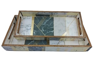 Bandeja de Servicio Apilable de Diseño Creativo, Esmaltada e Impresa, Personalizada para Vajilla, Desayuno, Regalo de Ramadán y Navidad al Mejor Precio - Product Image 3