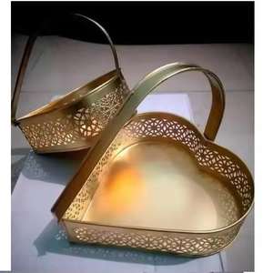 Fully Covered Metal <b>Gift</b> <b>Hamper</b> Wedding <b>Basket</b> Indian Metal Wire <b>Basket</b> Fro Return and Wedding <b>Gift</b> - Product Image 2