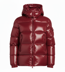 Chaqueta Acolchada Casual para Hombre, Ecológica, Cortavientos, Color Rojo Ladrillo, Personalizada, de Lana, Sólida, Ligera, con Capucha, Abrigada para Invierno, Impermeable - Product Image 1