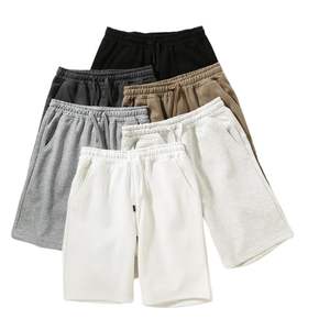 Short décontracté uni pour hommes Short en coton polaire à taille élastique avec poches latérales Plusieurs couleurs OEM Custom Factory Supplier - Product Image 2