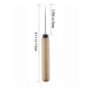 Leather Awl Hand <strong>Stitcher</strong> Wood <strong>Handle</strong> Leather Repair Tool for DIY - Product Image 5