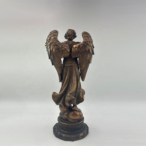 Statue religieuse en résine de l'archange Gabriel, finition bronze personnalisée, sculpture de Saint Gabriel à vendre - Product Image 4