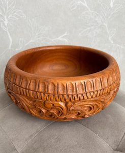 Hot Sale Handmade mango <b>Wood</b> Serving Bowl Eco-Friendly Reusable Round Dinnerware Customized <b>Carved</b> bowl for Fruits Display - Product Image 1