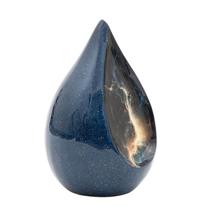 Urn <b>for</b> Human <b>Ashes</b> Cremate Urn Blue Teardrop Adult Human Urn Full Size - Product Image 1