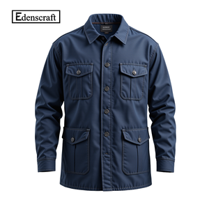 Chaqueta Safari Premium Plus Size Negra Impermeable, Ecológica, Cortavientos, Estilo Casual Elegante para Hombre, Hecha en Bangladesh, 100% Algodón Canvas - Product Image 6