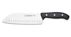 Cuchillo Domvs Santoku con hoyuelos, acero inoxidable, 18cm. (3 Claveles 00957) - Product Image 1