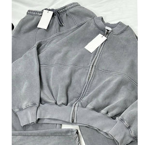 Survêtements surdimensionnés personnalisés pour femmes, survêtement surdimensionné 500 g/m², lavage à l'acide, survêtements unisexes, ensemble 2 pièces pour femmes - Product Image 5