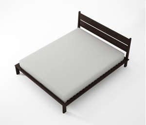 Lit Queen Size Moderne en Bois Massif Couleur Teck Naturel pour Maison Hôtel ou Mobilier d'Appartement - Product Image 3