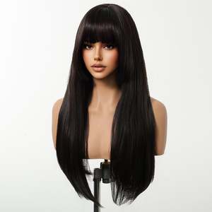 DWY Women's Elegant Natural Black Synthetic <b>Lace</b> <b>Wig</b> Small Cap Size Headband <b>Wig</b> - Product Image 6