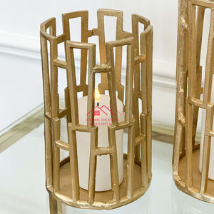 Bougie votive en métal plaqué cuivre avec accessoires de décoration de table en verre à bas prix - Product Image 2