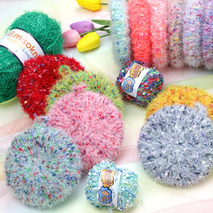 Misoknit อุปกรณ์อี้แบบถักด้วยมือ, สินค้ามาใหม่เส้นด้ายโพลีเอสเตอร์สำหรับแปรงสีฟันขนที่หนาและหนาหลากสี100% ลวดลายดิบทำจากโพลีเอสเตอร์ - Product Image 5