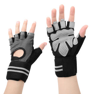 Guantes de fitness de cuero de microfibra de medio dedo personalizables para hombres para boxeo entrenamiento deportivo gimnasio levantamiento de pesas - Product Image 1