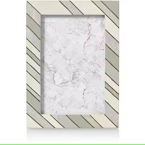 <b>Black</b> & White Resin Inlay Rectangular Photo <b>Frame</b> With Back Stand Top Quality Wall Decor Resin <b>Picture</b> <b>Frame</b> - Product Image 6