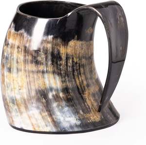 Tasse à boire faite à la main écologique Viking en corne de buffle naturelle pour décor d'Halloween - Product Image 5