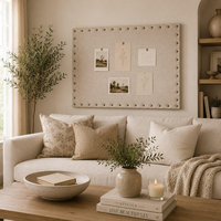 Tableau d'affichage en lin neutre, tissu artisanal, plusieurs tailles disponibles