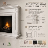 BUREELYN Cheminée autoportante en quartzite naturel Taj Mahal pour villa, salon, chambre, entrée, finition mate intérieure