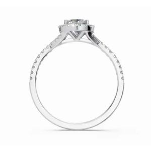 Bague en diamant de laboratoire taille coussin avec halo, en or jaune, rose ou blanc 9k, 14k ou 18k, bijou élégant taille coussin avec halo, cadeau - Product Image 4