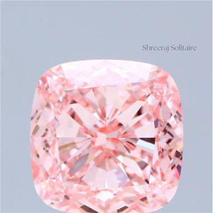 เพชรสรีระเจ โซลิแตร์ 5 กะรัต ทรงคุชชั่น สีชมพูแฟนซี วิวิด  เพชรสังเคราะห์  ความสะอาดระดับ VVS2/VS1  ได้รับการรับรองจาก IGI  เพชรเม็ดเดี่ยว - Product Image 3