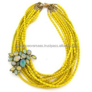 Bijoux de perles rondes turquoise Collier de pierres précieuses naturelles bleu turquoise - Product Image 1