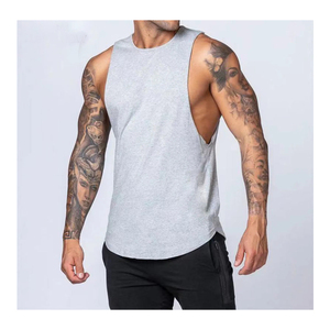 Camiseta sin mangas de algodón para hombre de talla XL al por mayor, ropa deportiva de punto transpirable, Camiseta de tirantes musculosa con logotipo personalizado informal para Fitness - Product Image 6