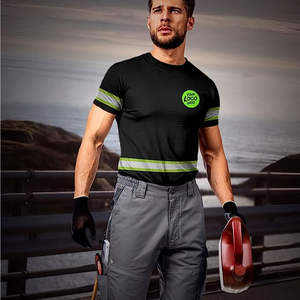 Ropa Estampado reflectante Camisetas Camisa de manga larga Venta al por mayor Camiseta de seguridad de alta visibilidad Manga corta Secado rápido - Product Image 5