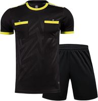 Ensemble de maillot et short d'arbitre de football unisexe, uniforme d'arbitre professionnel, manches courtes, spandex/coton, séchage rapide, respirant, couleurs et logo personnalisés