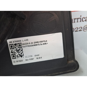 ENGINE <b>COOLING</b> <b>BOX</b> MAZDA 6 Sedan 2nd Series A7500000 R2BF diesel 2184 (08>13) - Product Image 4