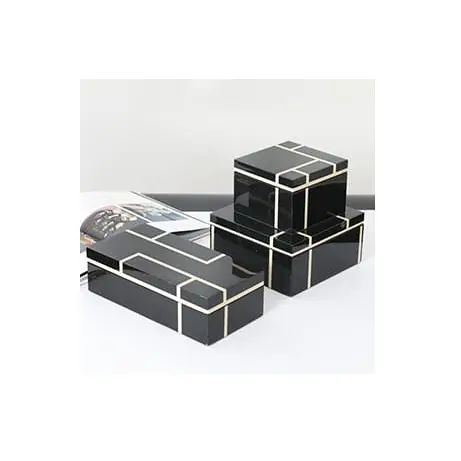 最高品質卸売ヨーロピアンスタイル骨インレイ樹脂ジュエリーボックス手作りデザイナーギフトジュエリーボックス