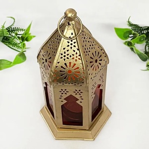 Moroccan Style Gold Candle Lantern Vintage <b>Tealight</b> Holder for Patio and Festive Decor Christmas & Wedding Outdoor Candle Holder - Product Image 6