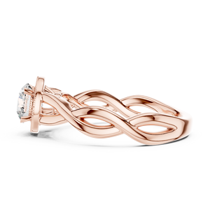 Anillo de Diamante Cultivado en Laboratorio de 0.70CT, Diseño Pavé, Oro Rosa de 18KT, Bañado en Rodio, Certificado IGI, para Compromiso, Boda o Fiesta - Product Image 3