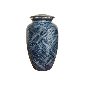 Urne funéraire moderne en aluminium vert pour adultes pour cendres humaines gravée à la main en argent avec bordure élégante - Product Image 6