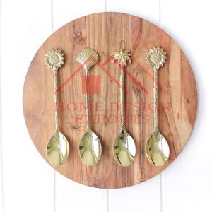 Vajilla de Metal de Latón con Diseño de Palma, Juego de Cubiertos PARA EL Hogar, Hoteles y Restaurantes, Decoraciones Pastelería, Tenedor, Cuchara, Juego de Cubiertos - Product Image 2