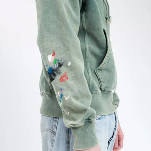 Sweat à capuche personnalisé de haute qualité avec graphique vintage délavé au soleil Sweats à capuche unisexe poids lourd délavé à l'acide en éponge délavé à l'acide - Product Image 5