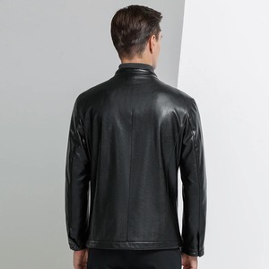 Veste en cuir véritable printemps/hiver pour hommes de qualité supérieure Style Streetwear à capuche fausse toile manteau décontracté jeunes motocyclistes - Product Image 3