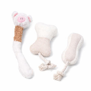 Jouet interactif pour <span class=keywords><strong>chien</strong></span> à mâcher avec corde en coton, jouets en peluche couineurs pour <span class=keywords><strong>chien</strong></span>, ensemble de jouets de traction durables et résistants aux morsures pour animaux de compagnie, OEM - Product Image 1