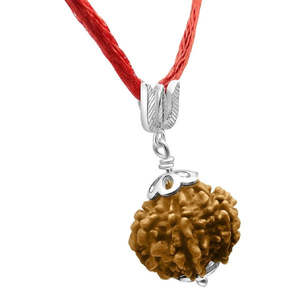 Pendentif Trishul en argent 925 avec Rudraksha 7 Mukhi népalais, 100% original et certifié, pendentifs et breloques de qualité supérieure - Product Image 2