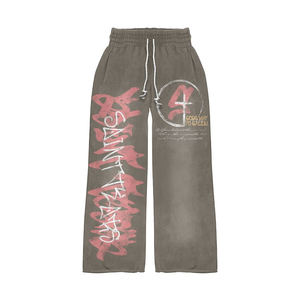 Pantalones Deportivos de Felpa con Bordado Personalizado al por Mayor, Pantalones Acampanados Desgastados Personalizados, Ropa Casual - Product Image 1