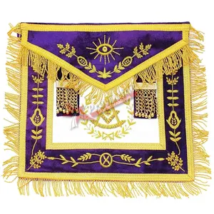 Delantales Masónicos de Cuero de Alta Calidad, Terciopelo, Bordados a Mano, Estrella Provincial, Regalo Internacional, Artesanía - Product Image 1