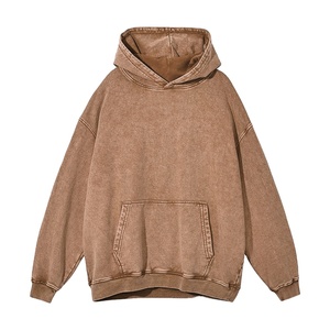 Hot <b>Sale</b> Winter Custom Women Acid Wash Hoodie Heavyweight Solid Color Vintage Wash Hoodie <b>For</b> Women 2026 - Product Image 3