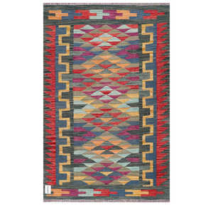 Alfombra Imaco Maimana Afganistán, Alfombra Kilim de 159 x 104 cm, Textil para el Hogar - Product Image 1