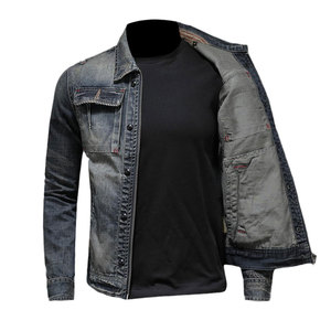 Men <b>Denim</b> Thick <b>Jacket</b> <b>Custom</b> Size Logo Printed High Quality Trendy Fashion <b>Denim</b> Male Streetwear <b>Jackets</b> - Product Image 3