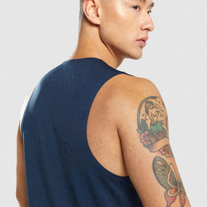 เสื้อกล้ามออกกำลังกายแขนกุดสำหรับผู้ชายเสื้อออกกำลังกายผ้าฝ้ายเนื้อแข็งปรับแต่งได้ดีไซน์ใหม่ล่าสุดระบายอากาศได้ดี - Product Image 5