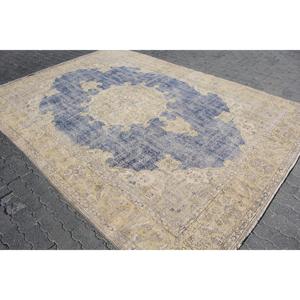 Alfombra Turca Vintage Extra Grande de 8.2x11.4 pies, Alfombra de Lana Azul - Product Image 2